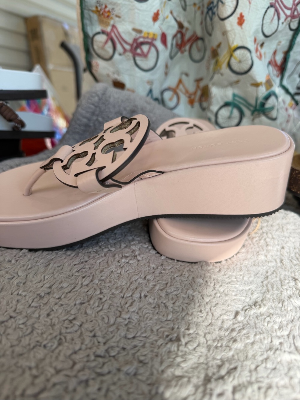 Tory Burch Blush Pink Platform Miller Thong Sandals - Picture 2 of 4